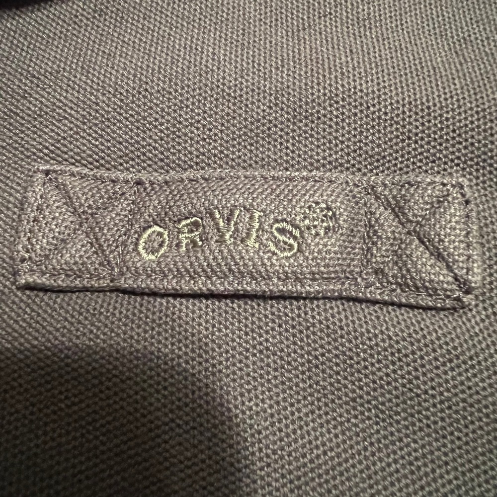 Orvis Mens Long Sleeve Dark Green Cotton Polo Shirt Size XL Embroidered Logo - Picture 3 of 8